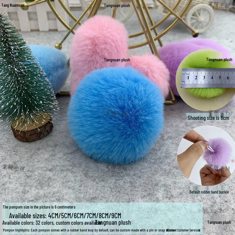 3cm 4cm 5cm Colored Imitation Rabbit Fur Pompon for Clothing, Bag Charms, Shoes & Hats DIY Decoration