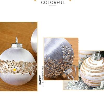 6pcs 6/8cm Christmas Ball Delicate Waterproof Christmas Tree Pendant Creative Painted Hanging Ornament Home