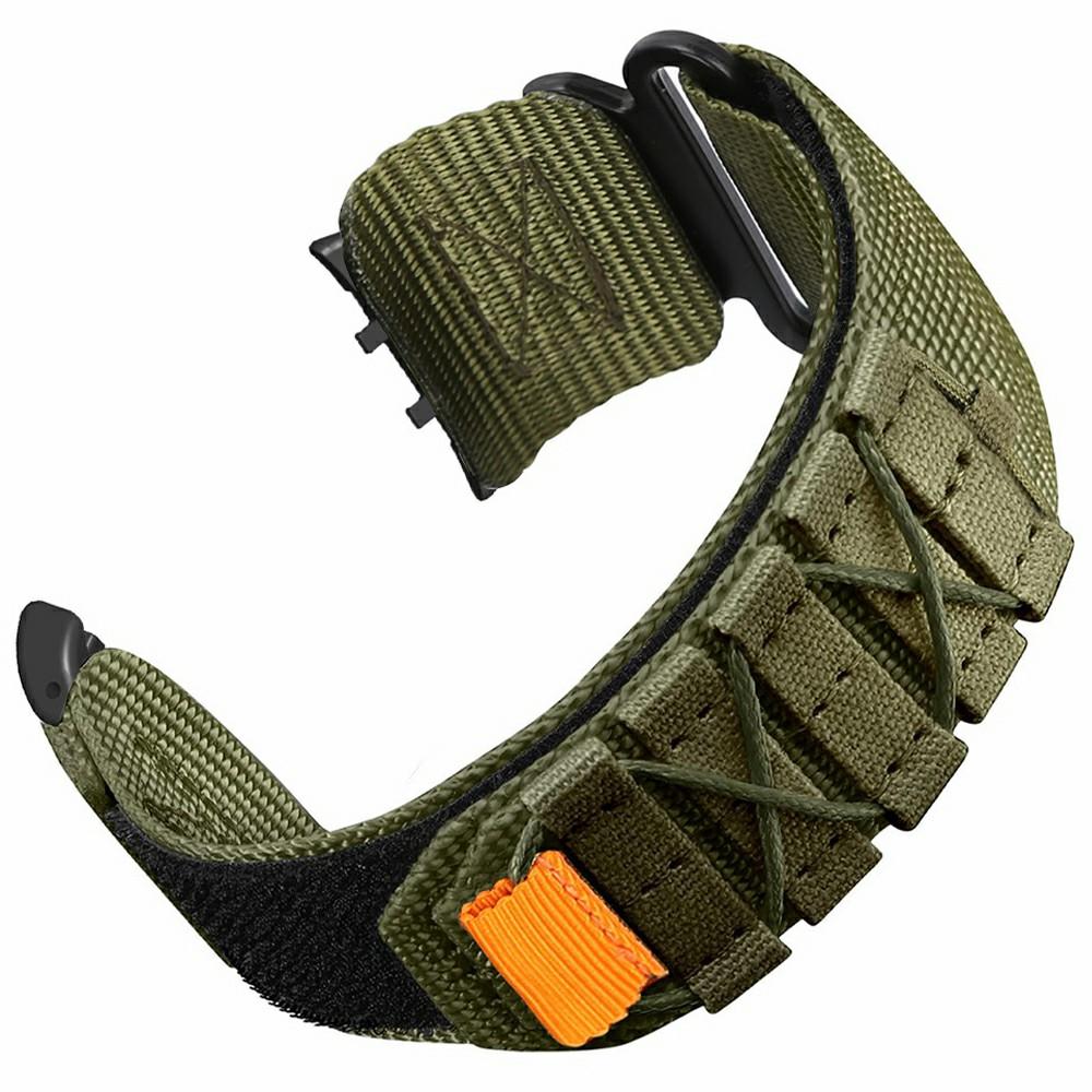 

For Honor Watch 5 Nylon Watch Band Magic Tape Military Style Adjustable Strap Army Green