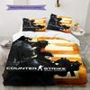Counter-Strike 2 Poster Bettwäsche Bettdecke Set Bettbezug Kissenbezug Heimdekoration Geburtstagsgeschenk (1 Bettbezug + 2 Kissenbezüge, ohne Füllung)