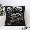 Huse Pătrate Pernă Crocodil Bombardiro Meme Crocodil Husa Pernă Avion Fermoar Față Pernă Decorativă pentru Sufragerie 18x18
