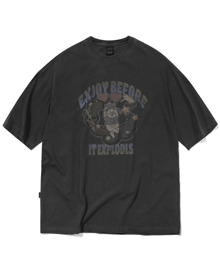 CPGN STUDIO Explo Bunny Pigment Short Sleeve T-Shirt Smoke Black