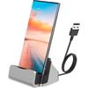 Type-C Charger Dock, BENACES Non-Slip Vertical Silver USB-C Charging Dock Stand Cradle for iPhone15 Series, Samsung Galaxy S8, Note8, LG G5 G6 V20,