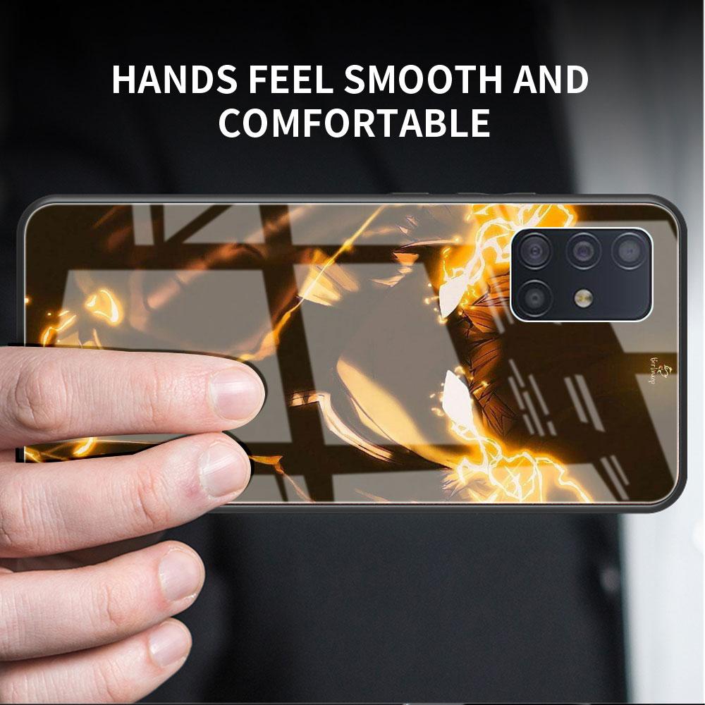 Demon Slayer Anime Cute Glass Case For Samsung Galaxy A52 A71 A50 A51 A70 A21s A31 A72 A10 A12 A30 A22 5G Phone Cover