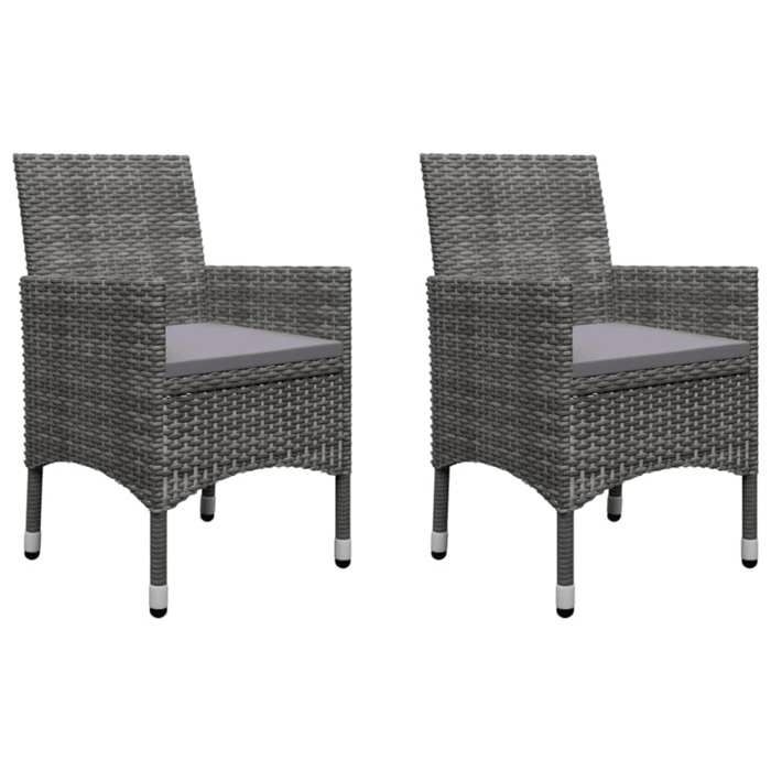 Ensemble jardin - MAISON EXCLUSIVE - Ensemble 5 pcs - Gris - Table acacia massif - Chaises résine tressée