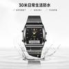 I couple watch business casual simple fine steel belt waterproof double display electronic quartz watch