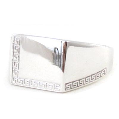 Men's Silver Signet Ring 'Charles' Silver (rhodium) - 13x11 Mm