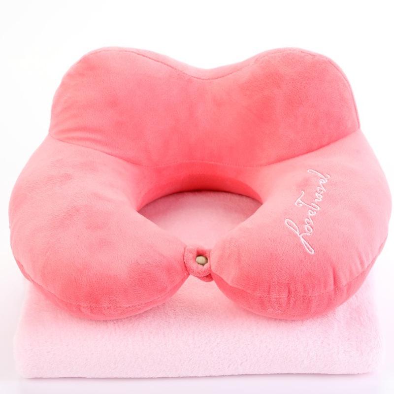 Cartoon Portable U-Shaped Neck Pillow - Foldable & Multifunctional for Travel