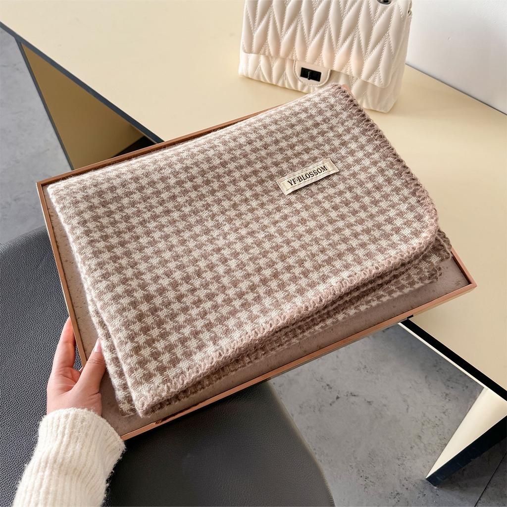 Autumn Winter Scarf FOR Women Men New Fashion Soft Thick Warm Double-sided Design Shawl Imitation Cashmere Houndstooth Wrap