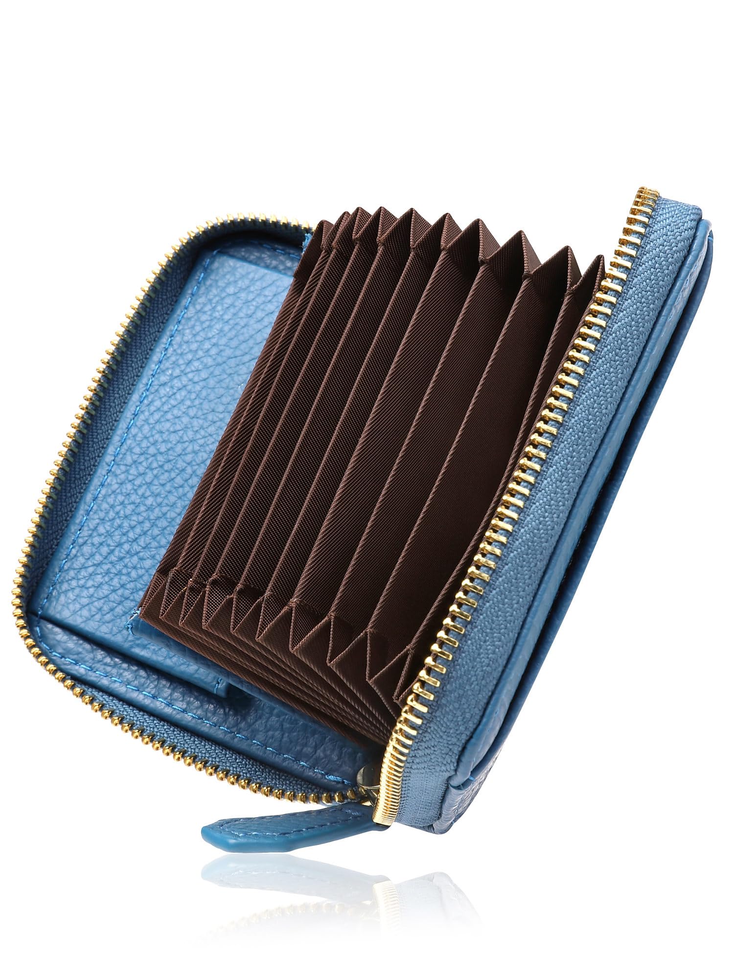 

Bellows Wallet Card Holder Coin Case Bill Break Italian Leather Genuine Leather Blue [Mura] Women s Won t