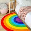 Tappeto a Mezzo Cerchio Arcobaleno Raffreddante Idrorepellente Tappetino da Comodino Tappeto per Ingresso Stanza Tappetino per Pavimento Interno/Esterno Decorazione per la Casa