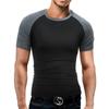 Premium Quality Men's Summer O-neck Short Sleeves Camo Stitching Color T-shirt For Effortless Style