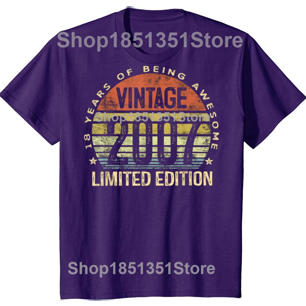 

Vintage 2007 Limited Edition T-Shirt Humor Funny Adulting 18 Year Old Gift 18th Birthday Awesome Tee Short Sleeve Clothes 4XL