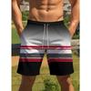 3D Printed Coconut Trees Umbrella Short Pants For Men Colorful Stripes Beach Shorts Summer Hawaiian Board Shorts Swim Trunks