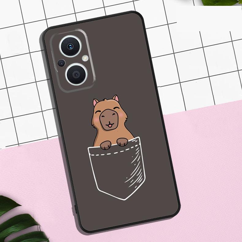 Cute Cartoon Capybara Case For OPPO Reno 13F 13 12 12F 11 11F 8T 7 8 10 Pro OPPO Find X8 Pro X6 X3 X5 Lite Cover