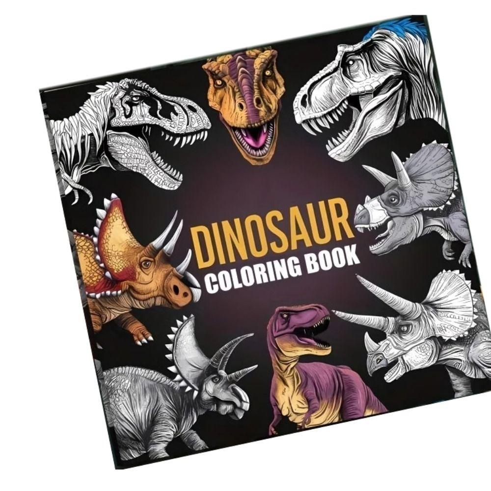 Stress Relieving Dinosaur Coloring Book Relaxation 20 Sheets Hand Drawn Book Fantastic Educational Graffiti Painting Book Crayon