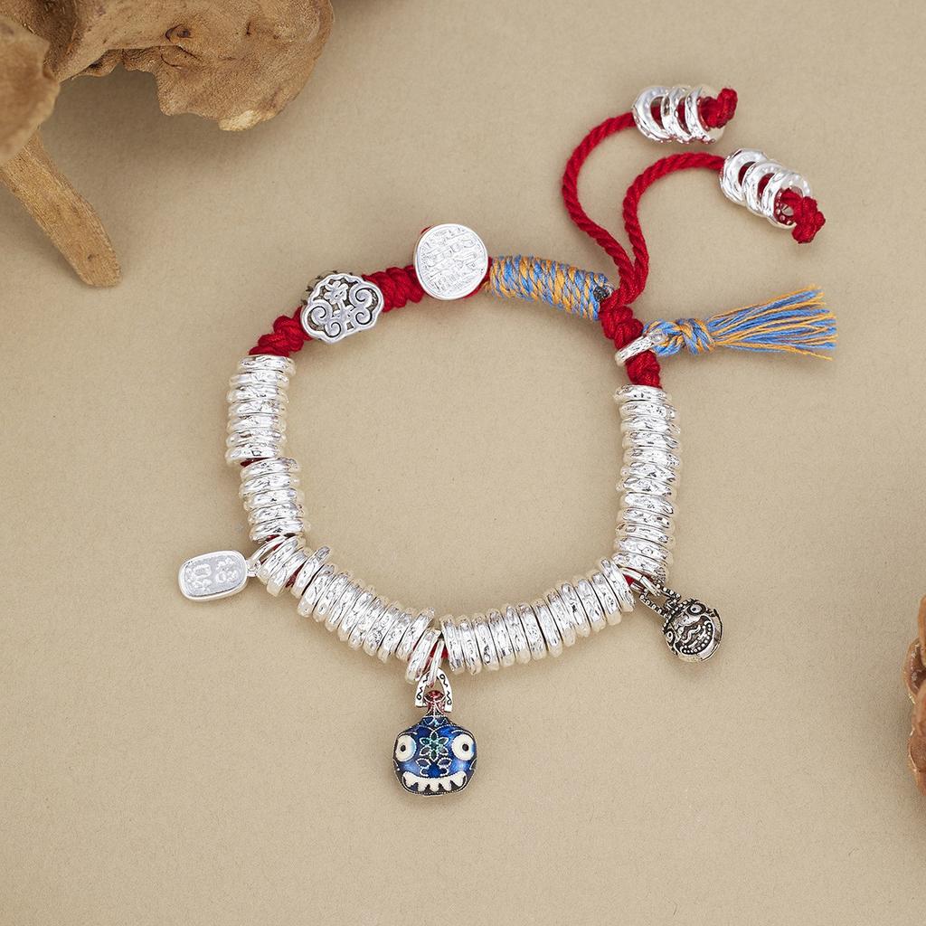 Ancient Coiling Bracelet Handmade Diy Weaving Money String Plating Retro Hand Rope Gold Swallowing Beast Bracelet Unisex