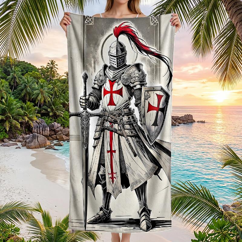 Cross Templars Knight Fashion Beach Towel: Ideal for Summer Adventures Soft, Absorbent and Quick Drying Suitable for Swimming and Bathing