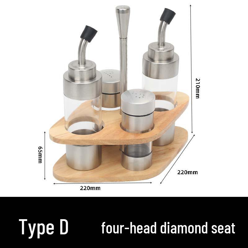 304 Stainless Steel Spice Set: Seasoning Jar, Oil Pot & Salt Shaker with Lid for Home & Restaurant.
