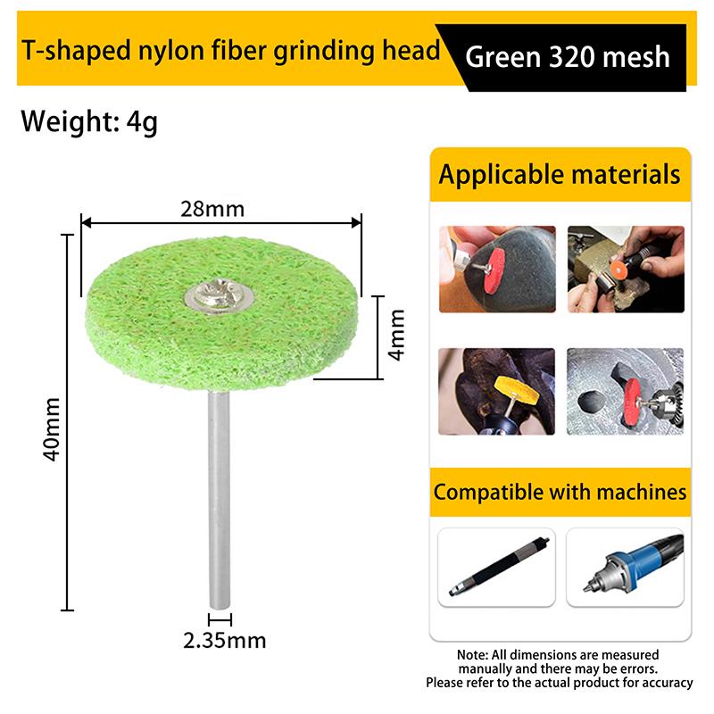 Abrasive Disc Set 3/32''-2.35mm Handle For Cleaning Sanding Descaling Deburring Metal Wood Stone Nylon Fiber Polishing Wheel