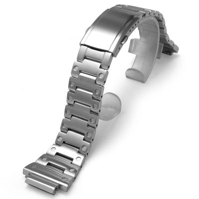 Korlexchi 316 Stainless Steel Bracelet Watch Custom Metal Compatible with Casio and GM5600 and Band, Strap, G-SHOCK Men's GM-5600B (Silver)