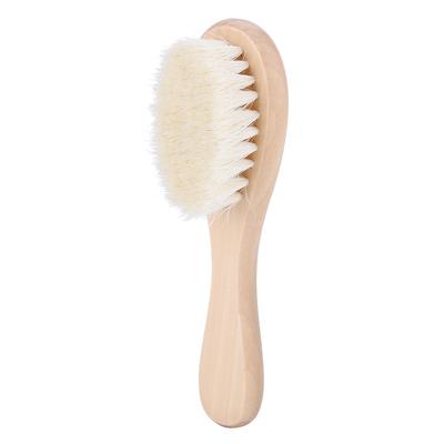 Baby Wooden Hair Brush and Comb Set Goat Hair   for Newborns Toddlers Daily Care