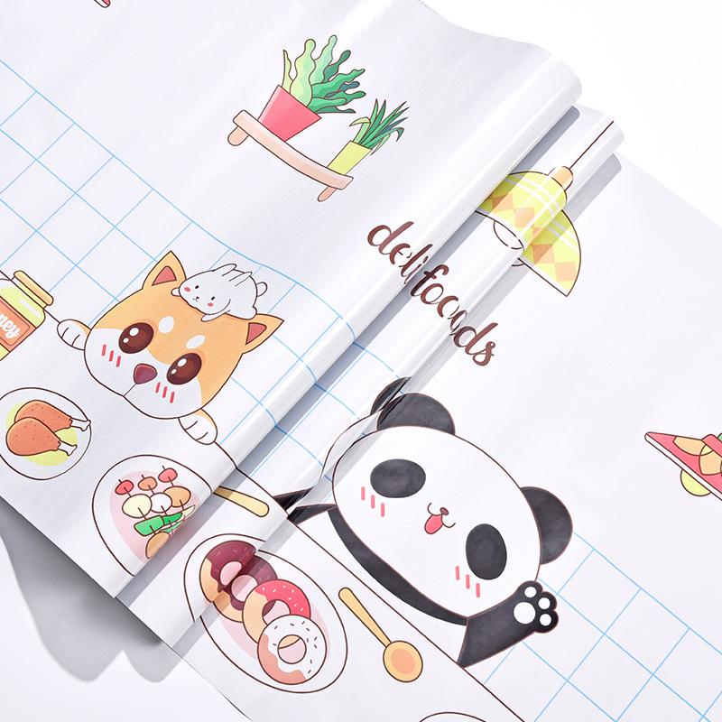 "Modrá kuchyňská voděodolná nálepka na sporák odolná proti oleji": Tapeta na stěnu a pracovní desku odolná vůči vysokým teplotám, šířka 60 cm."