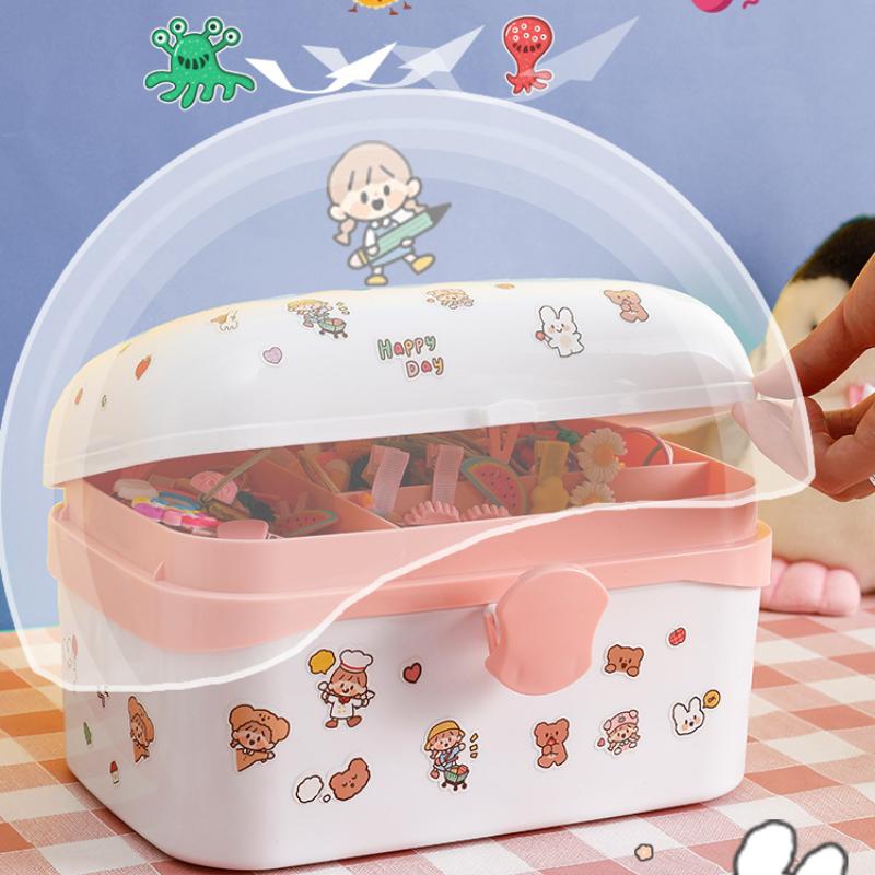 Large-capacity Children's Hair Accessories Storage Box Girl Hairpin Ring Hair Band Cute Rubber Band Head Rope Jewelry Box
