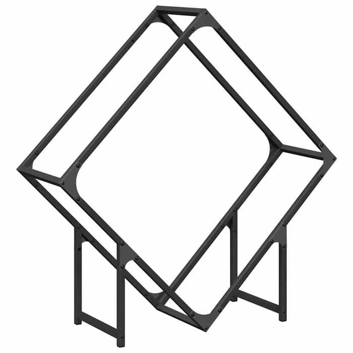 VidaXL Portant de bois chauffage noir 80x25x80 cm, support à bûches de cheminée, support à bûches, support à bûches, 864283