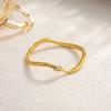 SHIXIN Classic 18K Gold Plated Inlay Shiny Zircon Cuff Open Bangles Women Stainless Steel Stackable Bracelets Waterproof Jewelry