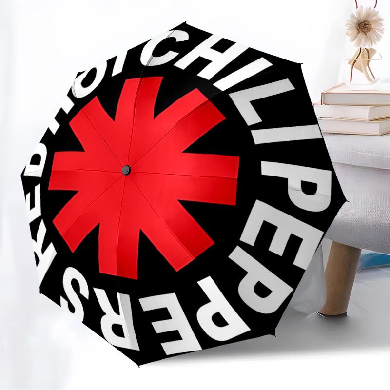 1pc Red Hot Chili Peppers Automatic Open/Close Umbrella, Lightweight Design for Everyone,Durable Canopy yy251014072