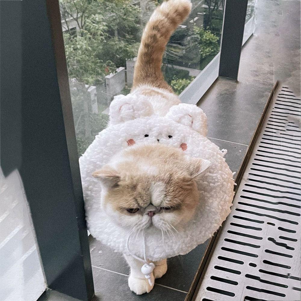 Plush Anti-grasping Neck Protective Cone Elizabeth Collar Surgery Wound Collar Cat Recovery Collar
