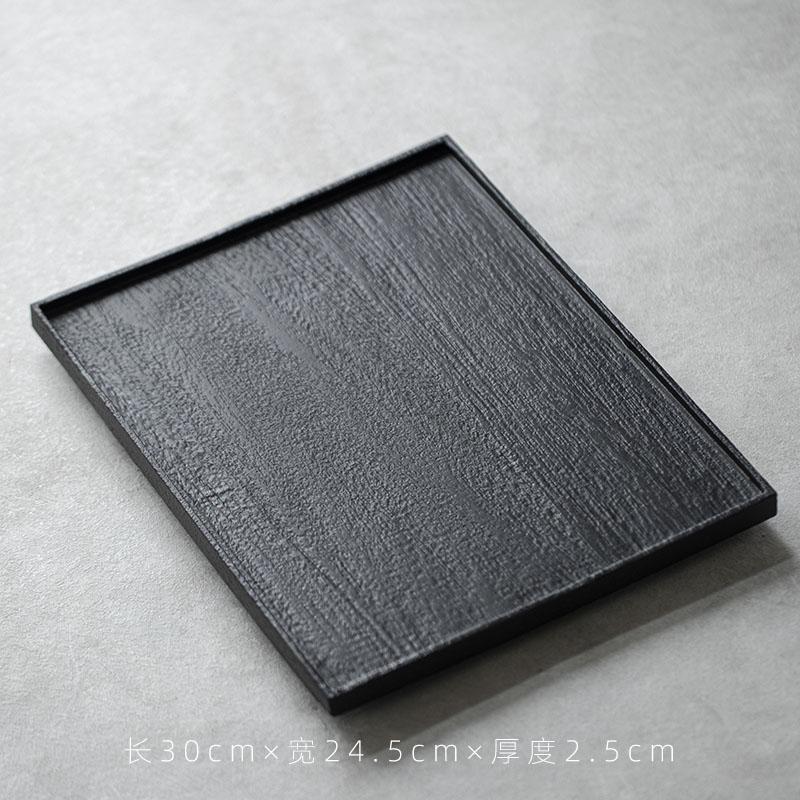

Solid Wood Tray Rectangular Teapot Holder Dry Tea Brewing Table Teak Tea Tray Household Fruit Snack Tray Wabi-Sabi Style