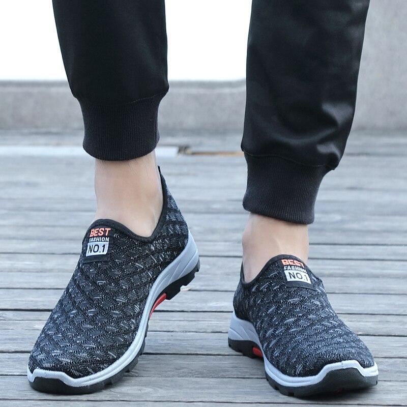 Summer Mesh Breathable Men Casual Shoes Slip On Mens Loafers Lightweight Sneakers Men Non -Slip Walking Shoes 