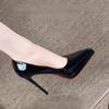 Super sexy spitze Kappe vielseitiges Gefühl dünner Absatz Lackleder einzelne Schuhe High Heels Design erhöht die Größe und zeigt die Beinlänge