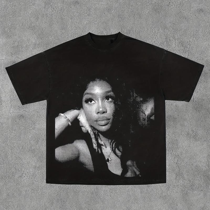 Y2K American Style New Printed Tshirt American Trend Summer New Style Unisex Cotton Casual Tshirt