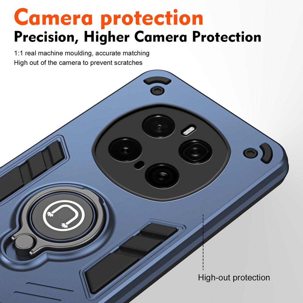 KEYSION Wstrząsoodporne etui na HONOR Magic 7 Pro 5G Pierścień ochronny na aparat Podstawka Tylna pokrywa telefonu dla Huawei Magic 7 Pro 5G