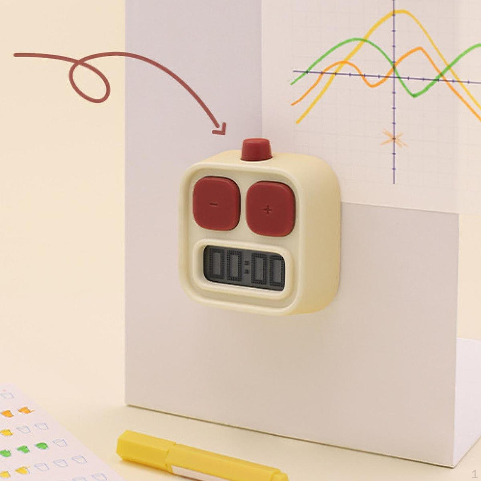 

Дитячий таймер Зворотний відлік часу Управління будильником Навчальний робочий стіл вгору та компактно жовтий