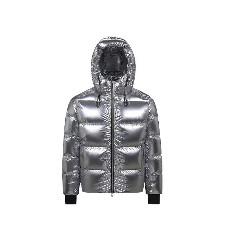 

Women s winter new fashion high-end sense 90 duck down solid color mirror stand-up collar bread down jacket S