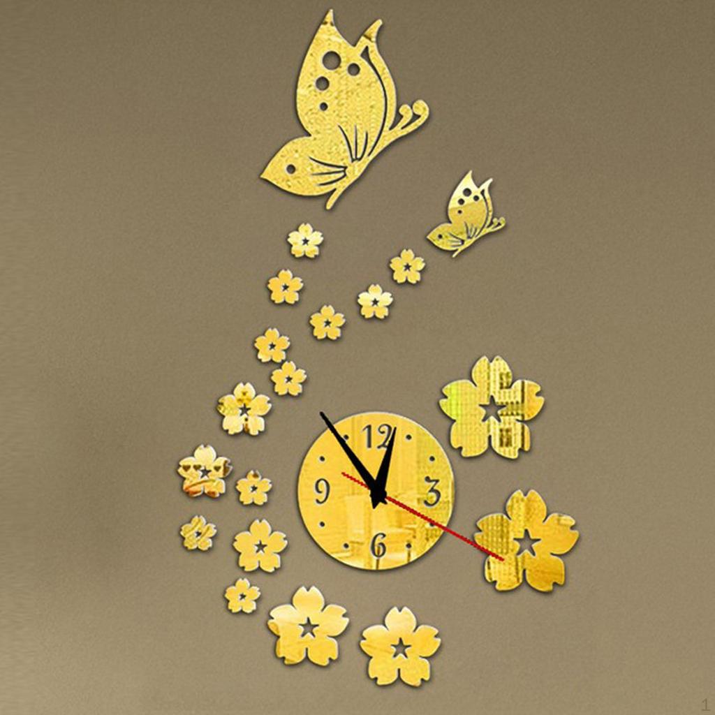 Aesthetic And Silent Wall Clock to Assemble with Acrylic Stickers for Artistic Modern