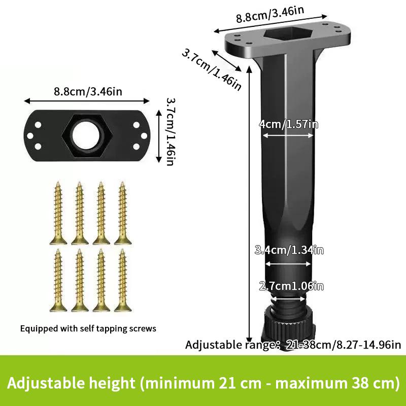 Telescopic Adjustable Bed Beam Support Foot Reinforced Plastic Furniture Leg Sofa Leg Bed Bottom Stabilizer Load Bearing Bracket