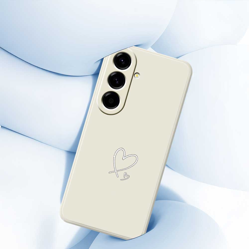For Samsung Galaxy A56 5G Case White Love Pattern Printing Straight Edge TPU Phone Back Cover