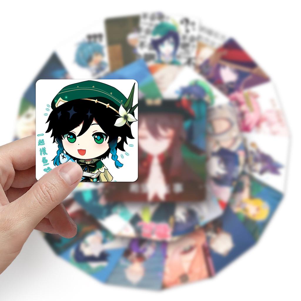 60 Genshin Impact Packages Graffiti Personalized Cartoon Game Funny DIY Mobile Case Suitcase Stickers Waterproof