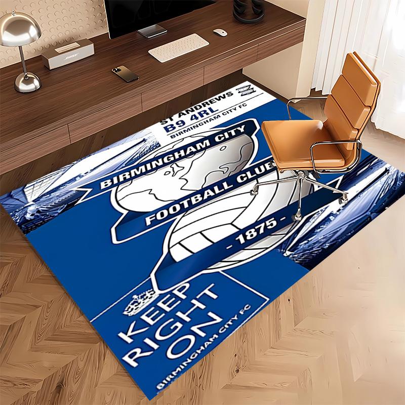 1pc BIRMINGHAM CITY LOGO Print Area Rug - Soft, Washable Non-Slip Indoor Mat, Living Room, Home Office Decorative Rug,Office Decorative