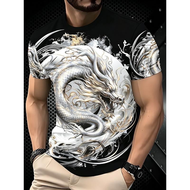 Dragon Pattern 3D Print Sport Breatha Men's T-Shirt Fun Outdoors Street Fashion Party Role Play Parent-Child Clothing