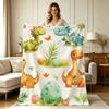 All Season Flannel Blanket with Cute Watercolor Dinosaur and Dino Egg Plant Print Soft Warm Throw Blanket for Sofa Couch Bedroom Living Room Office Ho