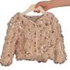 Girls' Sequined Fur Coat: Long-Sleeve Outerwear for Ages 3-8, Ideal for Spring & Autumn