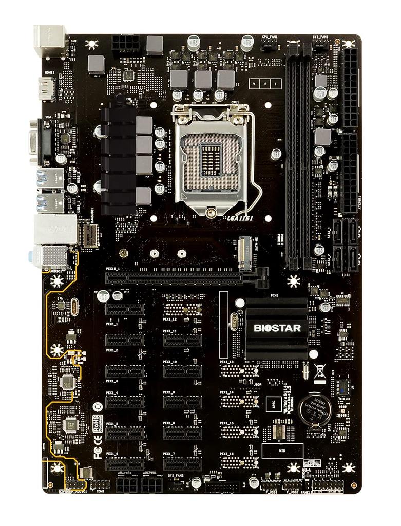Biostar TB360-BTC PRO 2.0 Core i7/i5/i3 (Intel 8th and 9th Gen) LGA1151 Intel B360 DDR4 12 GPU Mining Motherboard Upgrade Model