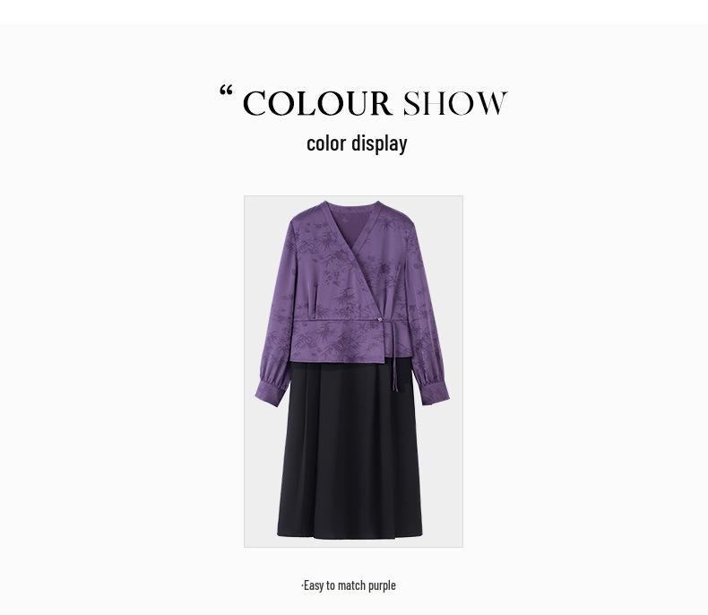 Spring Silk Brocade Long Sleeve Cheongsam Dress - Plus Size Luxury Design