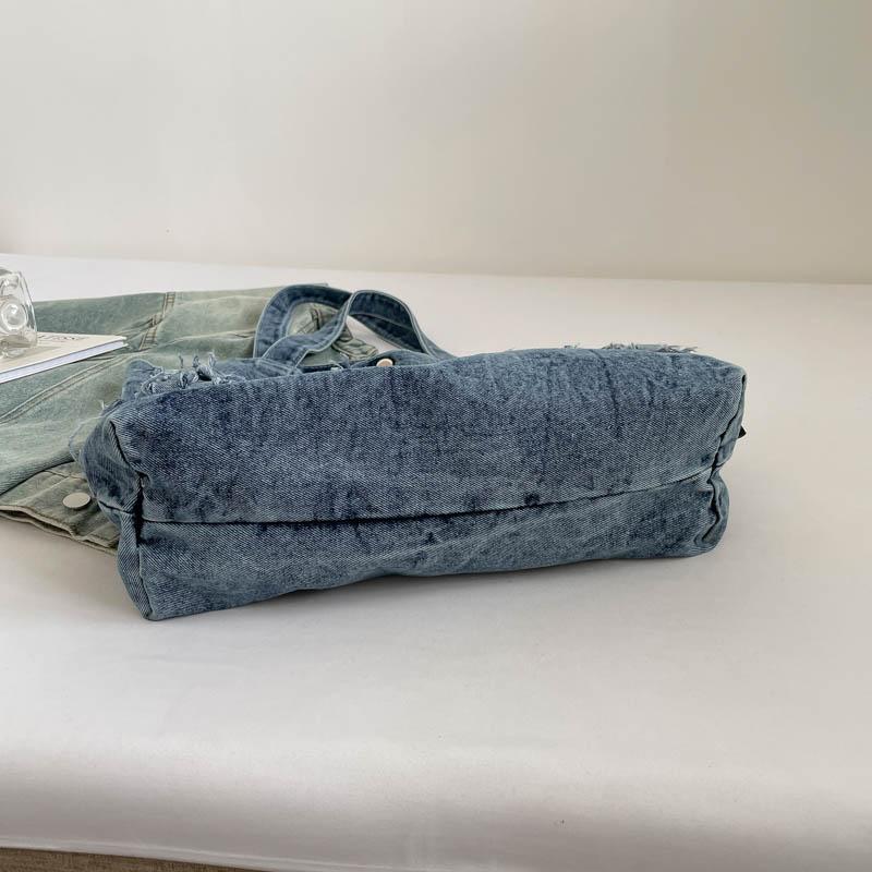 Large Capacity Denim Bag Women's Shoulder Bag Letters Tote Bag